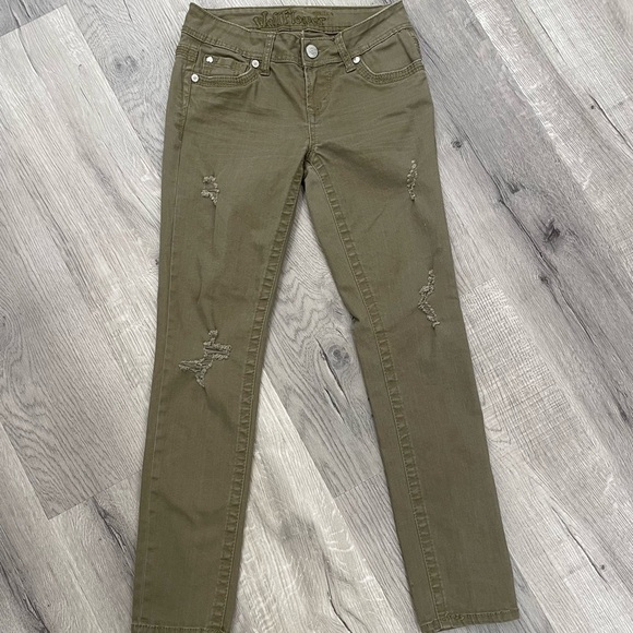 🛍️2 for $10 Wallflower Jeans olive green color - Picture 1 of 6